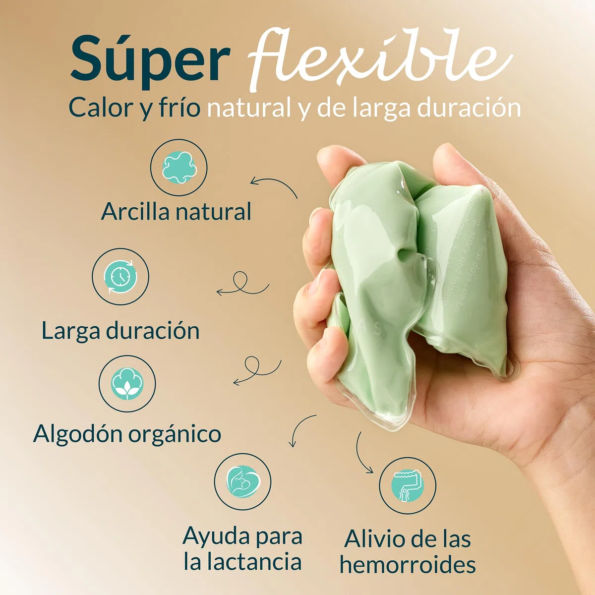 Compresa Frio Calor Postparto Arcilla Natural Terapia Intima Hemorroides Compresa Gel Reutilizable Fundas Algodon Terapia Postparto Alivio Zona Intima Postparto Lactancia