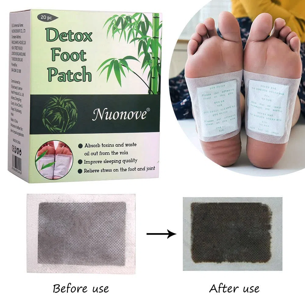 Parches Detox para Pies, Parches para Pies, Parches Pies Desintoxicacion, Apósito detox para el pie, Eliminan Toxinas Cuerpo Mejoran Sueño, Alivio del Dolor, 20pc