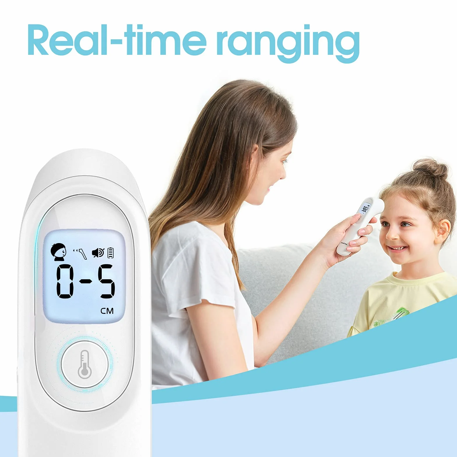 yuwell Termometro Infrarrojos para Adultos et Enfants, Termometro Digital Frente sin Contacto, Lecture Précise et Instantanée et Alarme de Fièvre e e Estuche Incluy