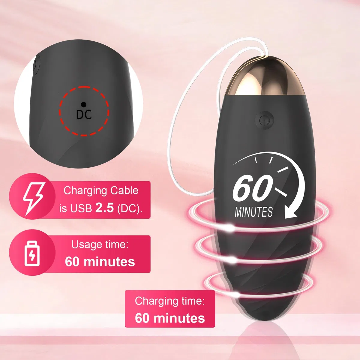 Vibrador Oziral con control remoto y 10 modos de vibración para el punto G y el clítoris. Un vibrador con control remoto para mujeres. Un juguete sexual para parejas y mujeres. Recargable. Negro