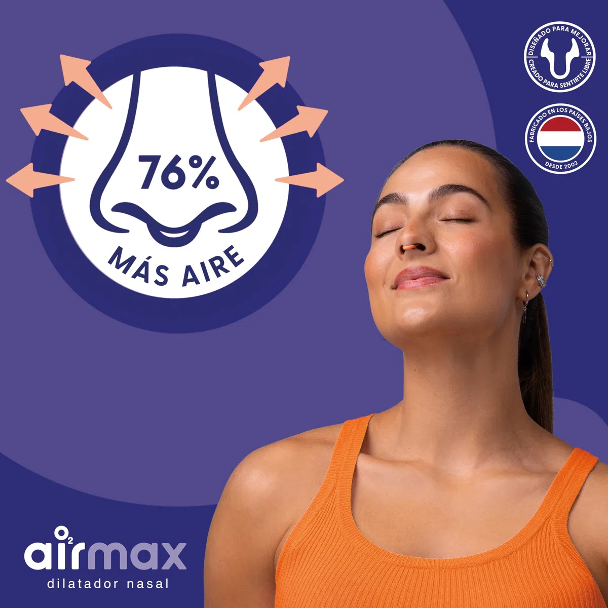 Airmax - Dilatador nasal eficaz para los ronquidos y la congestión nasal - 2x de tamaño mediano - Dispositivo médico recomendado por los médicos