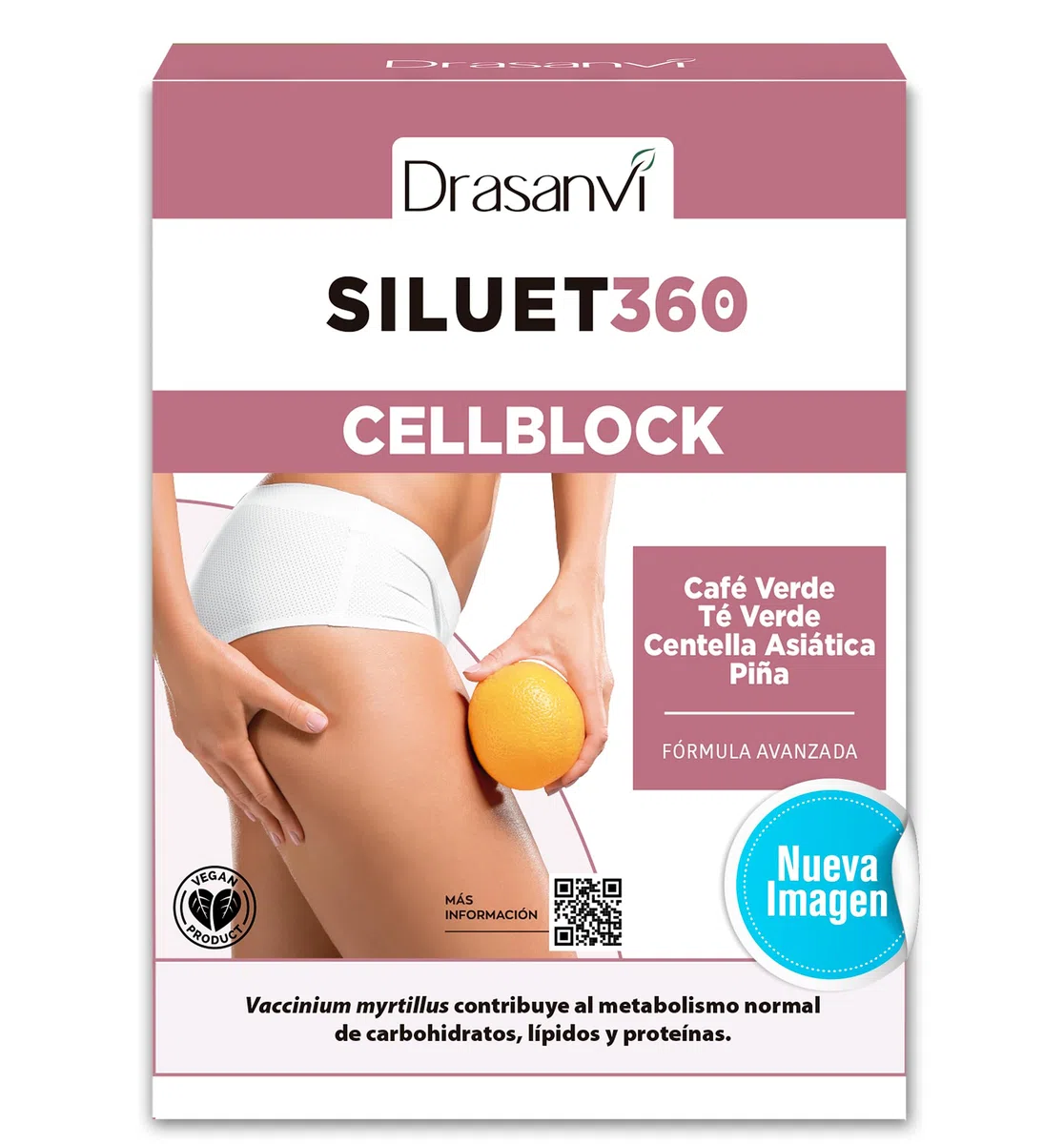 DRASANVI CELL BLOCK - Café Verde + Diente de León + Té Verde + Centella Asiática + Zinc - Ayuda a combatir la CELULITIS - VEGANO - SIN GLUTEN - 45 comprimidos
