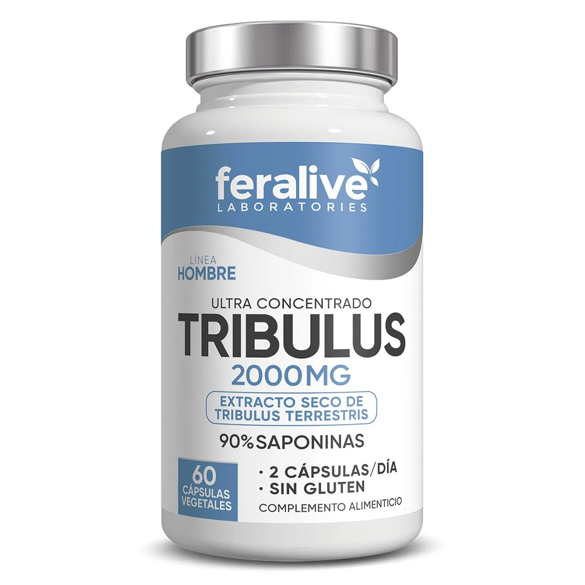 Tribulus 2000mg 60 Cápsulas – Tribulus Terrestris 90% Saponinas Ultra Concentrado – Suplemento para Mantenimiento de Masa Muscular, Fuerza y Vitalidad Masculina Normal