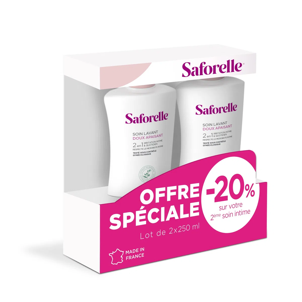 SAFORELLE Soin Lavant Doux Lot de 2 x 250 ml