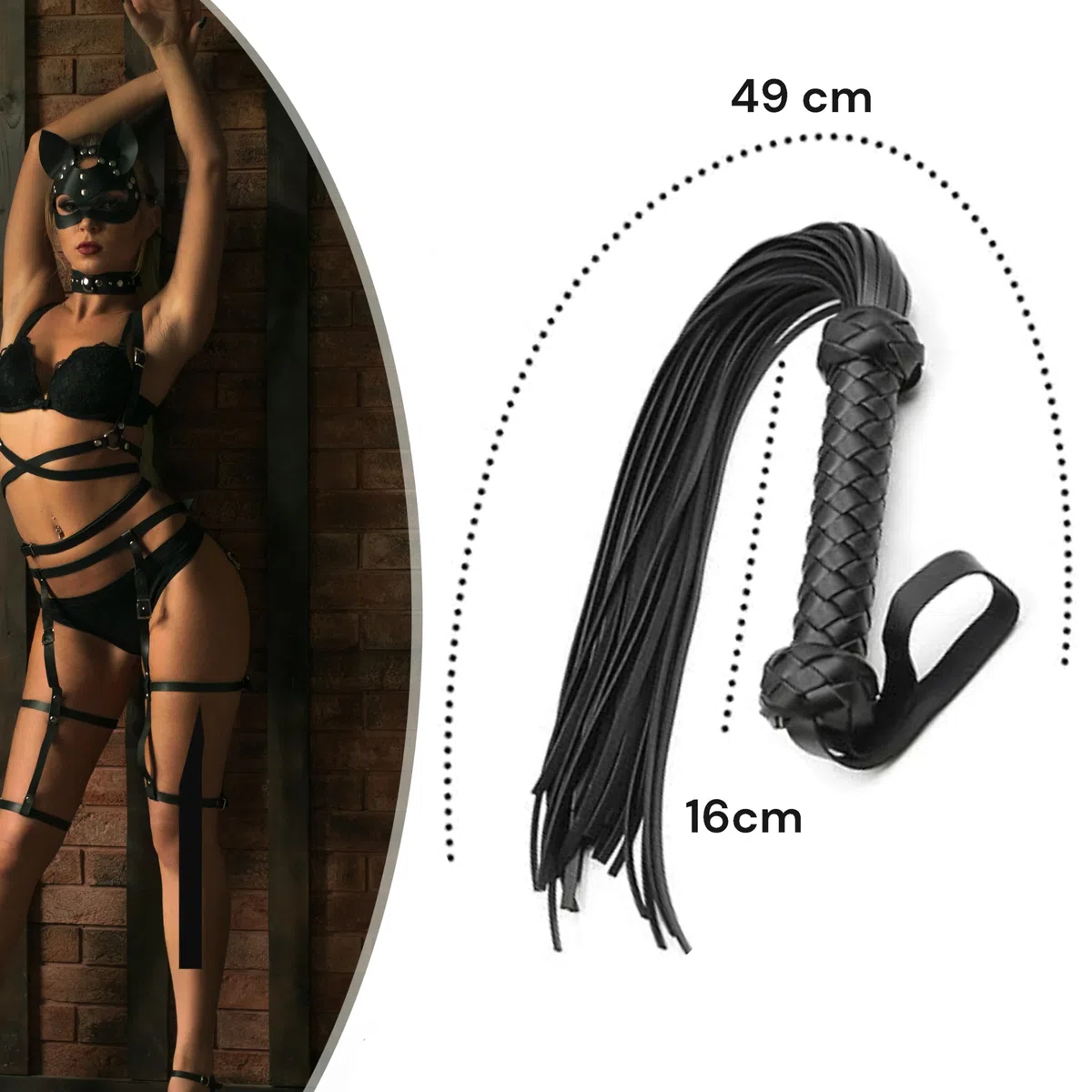 Fustas para sexo Juguetes eróticos para adultos: Fusta sex Bondage Látigo de sexo Bdsm Juguetes sexuales Sex extreme Whip Flogger Juguetes eróticos sexuales para parejas Latigo cuero Sexual B21-13