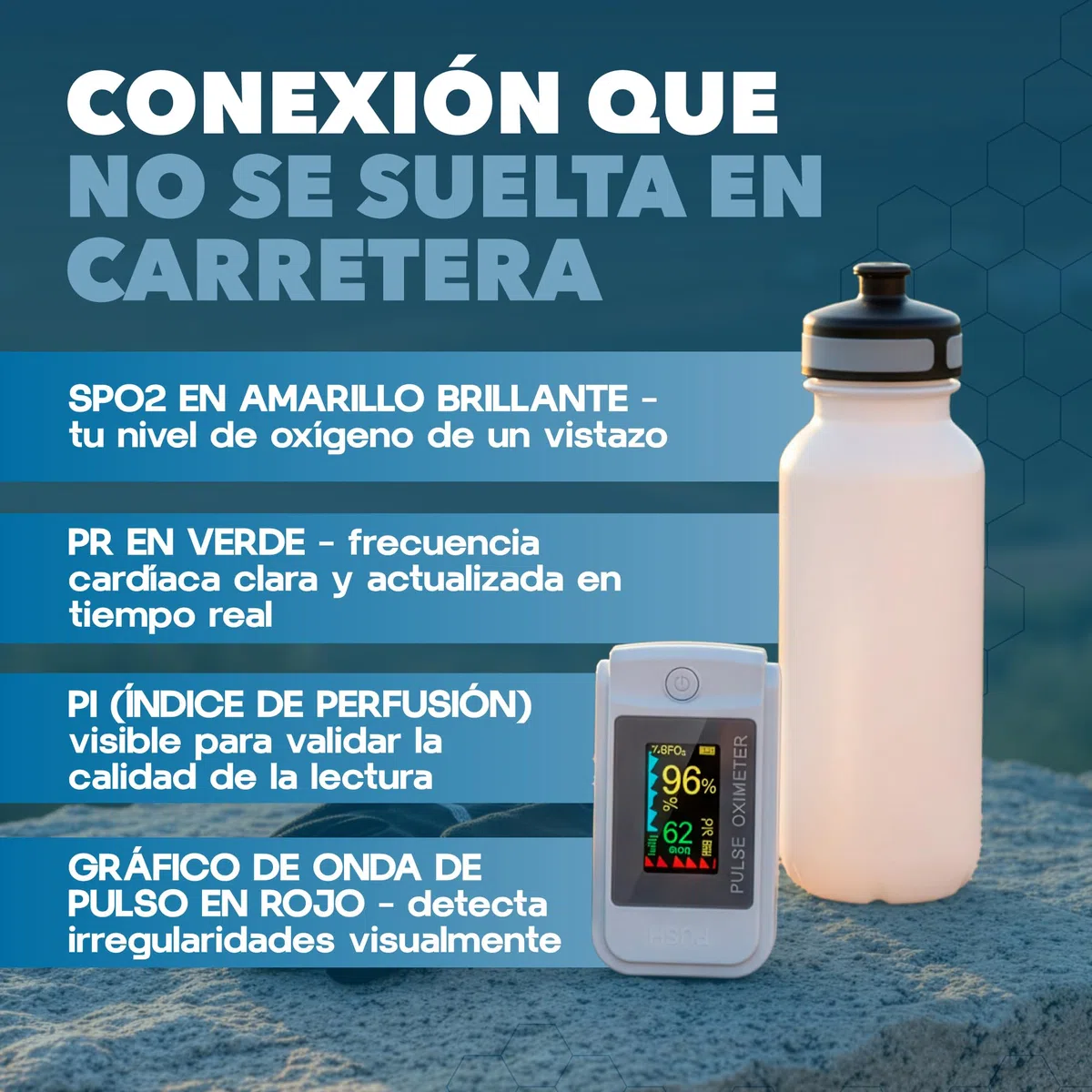 Oximetro Dedo Profesional con Pantalla OLED - Pulxiosimetro Medidor de Saturacion de Oxigeno en Sangre y Frecuencia Cardiaca - Ligero y Portatil.