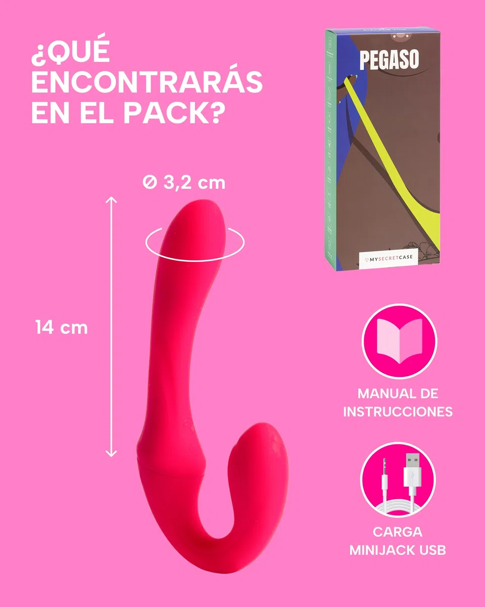 MySecretCase Dildo Doble 10 Modos de Vibración Vibrador Mando Distancia Vibrador Anal Consolador Doble de silicona Juguetes Eróticos Consoladores.. Para Mujer con Vibración