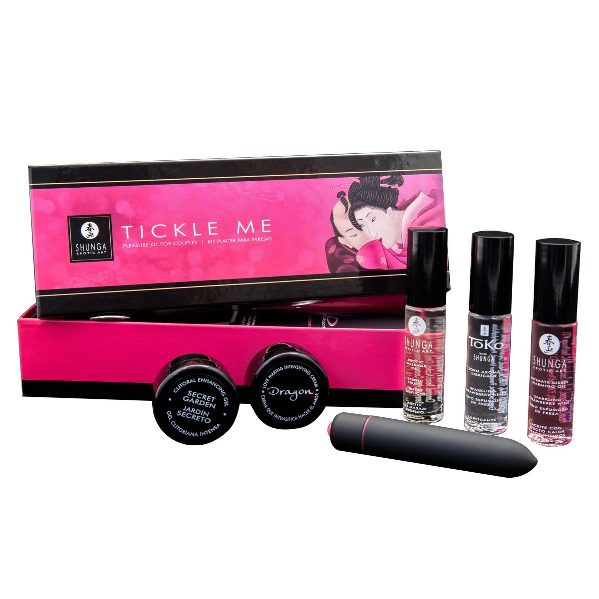 Shunga Kit Tickle Me, Color Rosa/Negro - 235 gr
