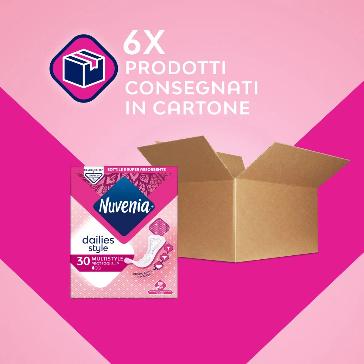 Nuvenia - Protectores de deslizamiento multiestilo plegados frescor diario - Máxima protección y bordes flexibles - 6 paquetes de 30 protectores de bragas