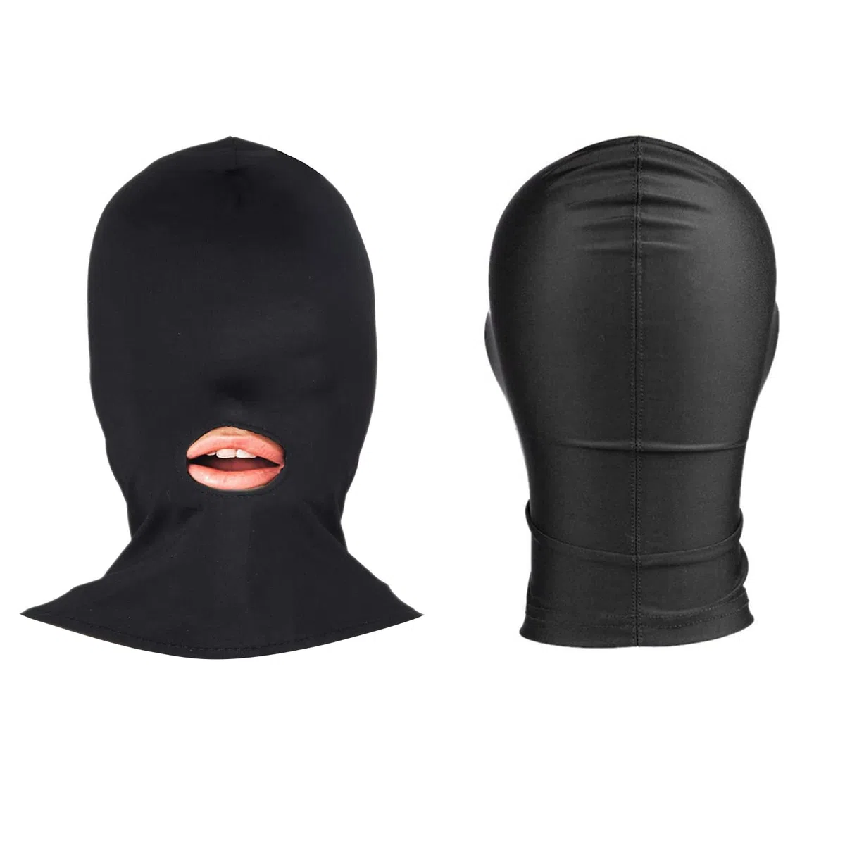 BDSMYEE Máscara de bondage SM con correas de satén, ajustable y elástica para juegos de rol, de cuero, ideal para parejas, hombres y mujeres