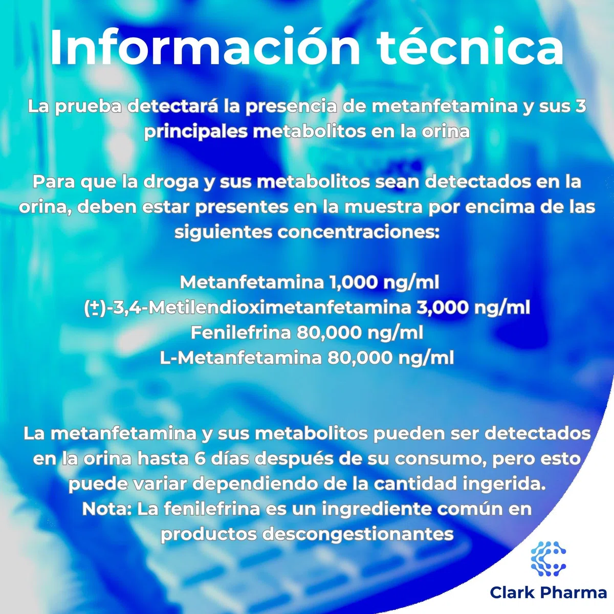 20 x Tiras Reactivas para Prueba de Metanfetamina | Analiza Orina para Metanfetamina | Kit de Detección de Crystal Meth