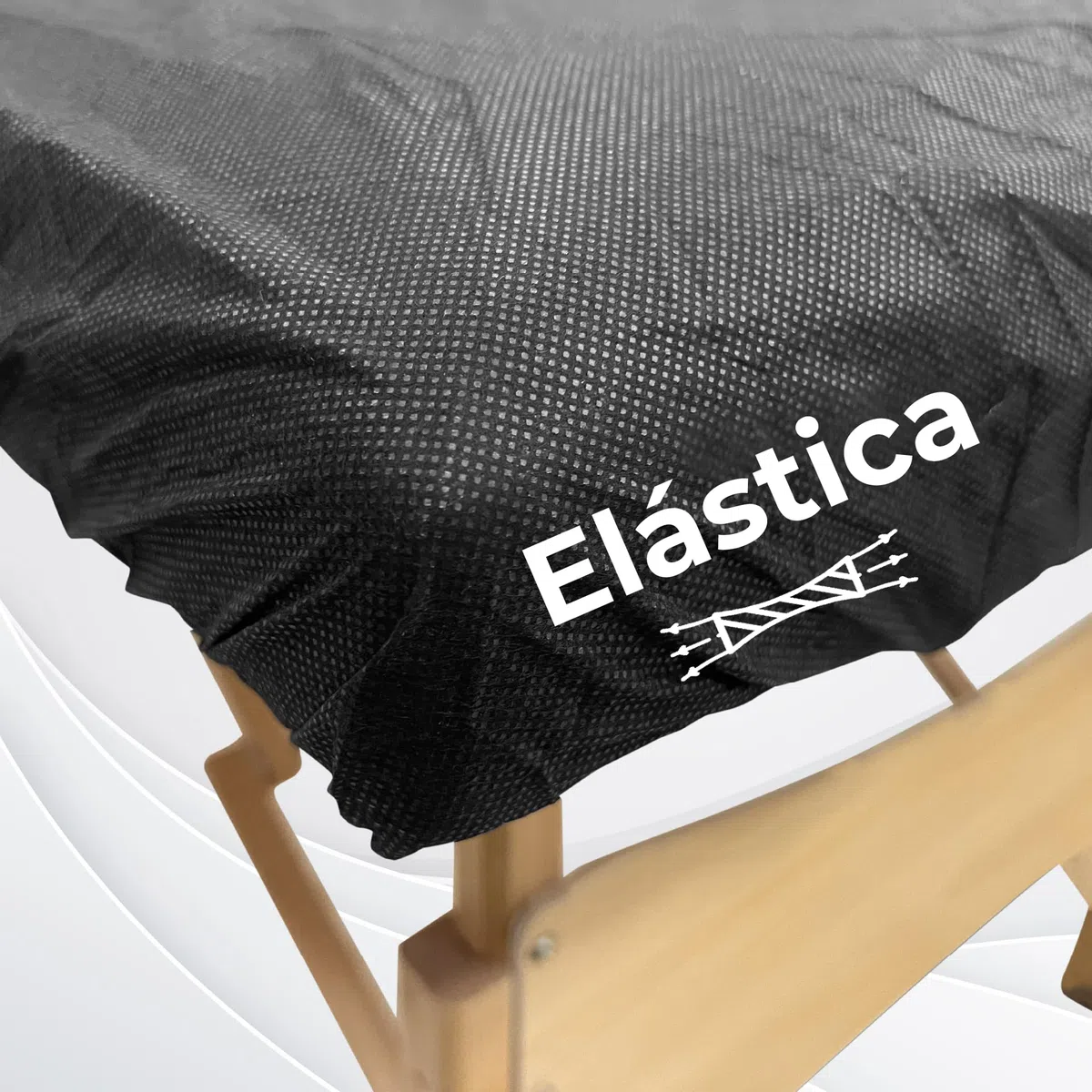 Sábanas de TNT Desechables Ajustables | 95 x 220 cm, Color Negro | Sábanas Desechables para Camillas (10 unidades)