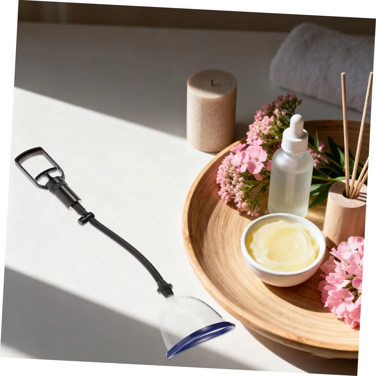 Toyvian Bomba de Masaje Manual para Mujeres Ventosas, Herramienta de Plástico y Goma para Estimular la Línea de Leche y Aplicar Presión Negativa en Spa y Salón