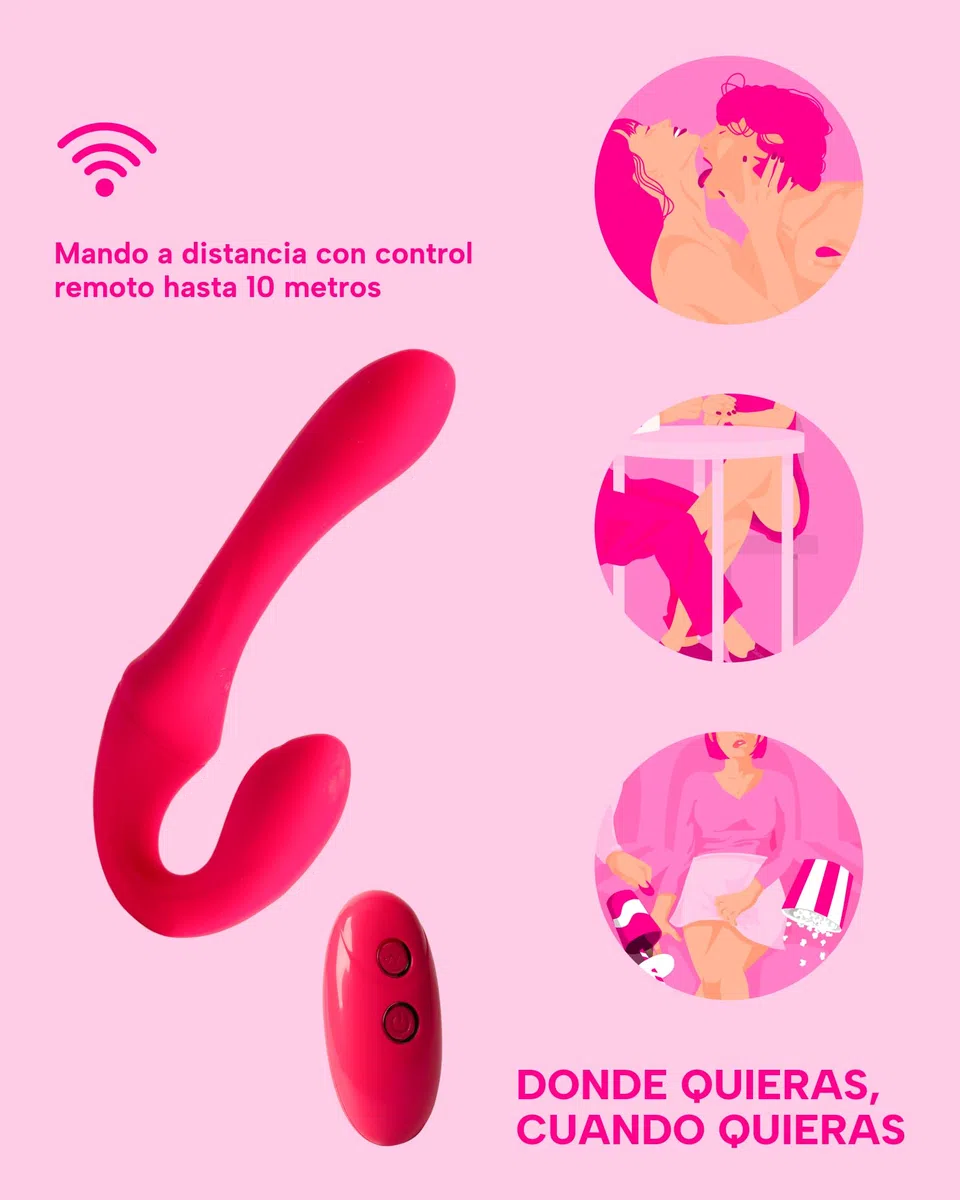 MySecretCase Dildo Doble 10 Modos de Vibración Vibrador Mando Distancia Vibrador Anal Consolador Doble de silicona Juguetes Eróticos Consoladores.. Para Mujer con Vibración