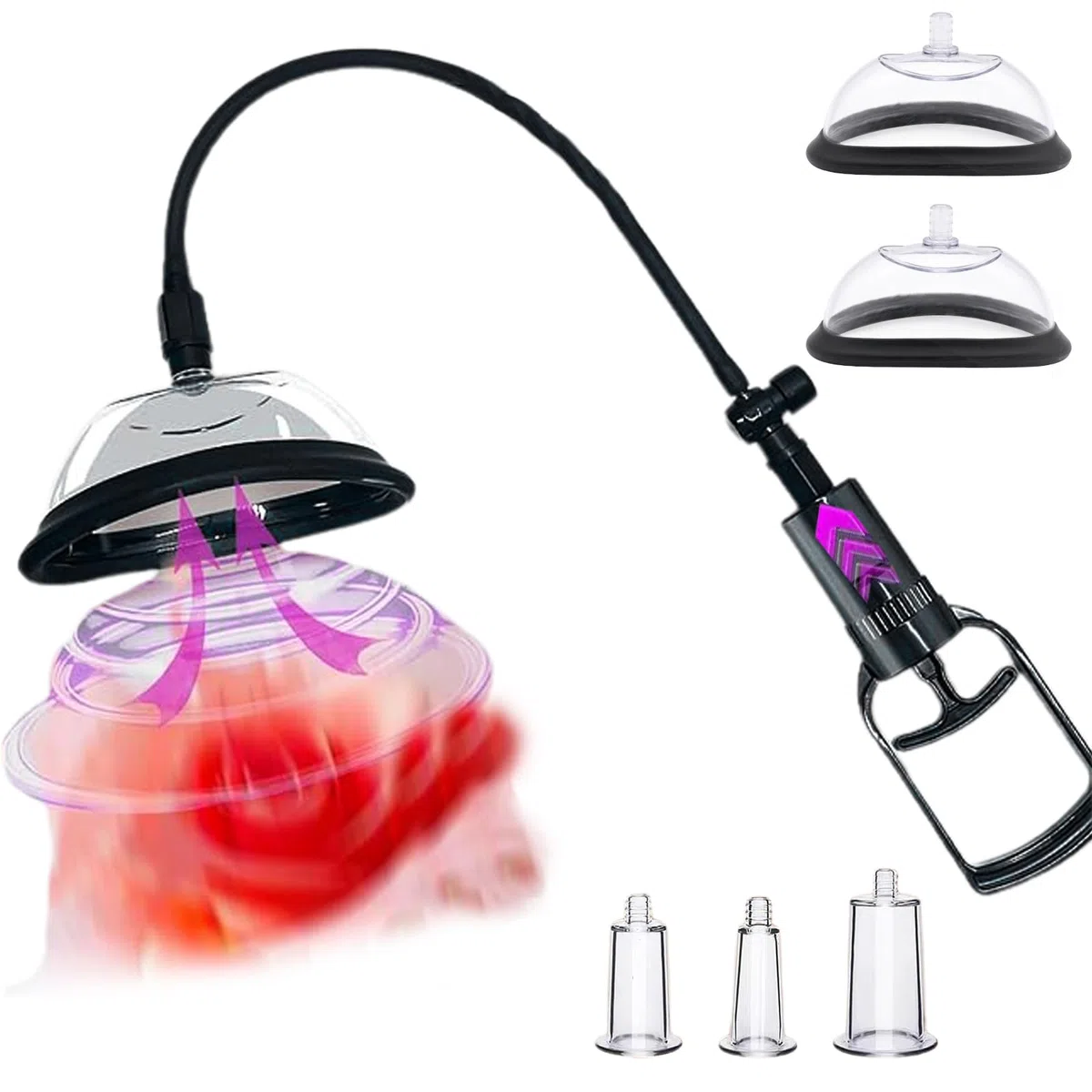 Bomba vaginal, bombas de clítoris Aumenta la sensibilidad y aumenta el placer sexual femenino, el estimulador de pezones del clítoris contiene 5 ventosas para aumentar el placer de la pareja