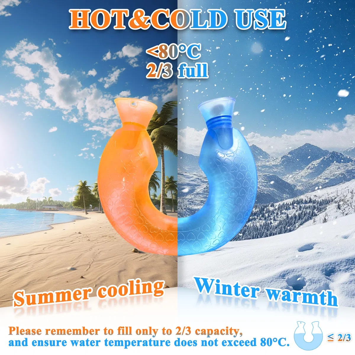 VEEKAY Botella de Calor para Cuello,1L Bolsa Agua Caliente Cuello,Bolsa de Agua Caliente Peluche en Forma de U,Funda Extraíble y Lavable,para Hogar Familia Hombres Mujeres Adultos,Regalo de Invierno