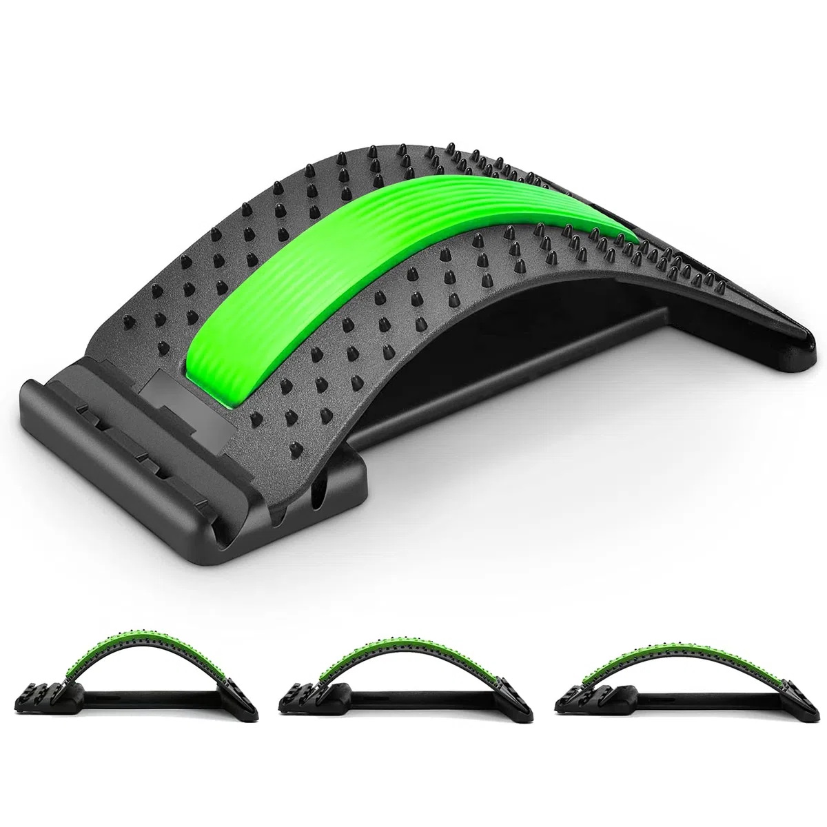 Estiramiento de Espalda,Dispositivo de Estiramiento Lumbar para Masaje de Espalda y Aliviar el Dolor de Espalda,3 Niveles Ajustables Corrector de Postura