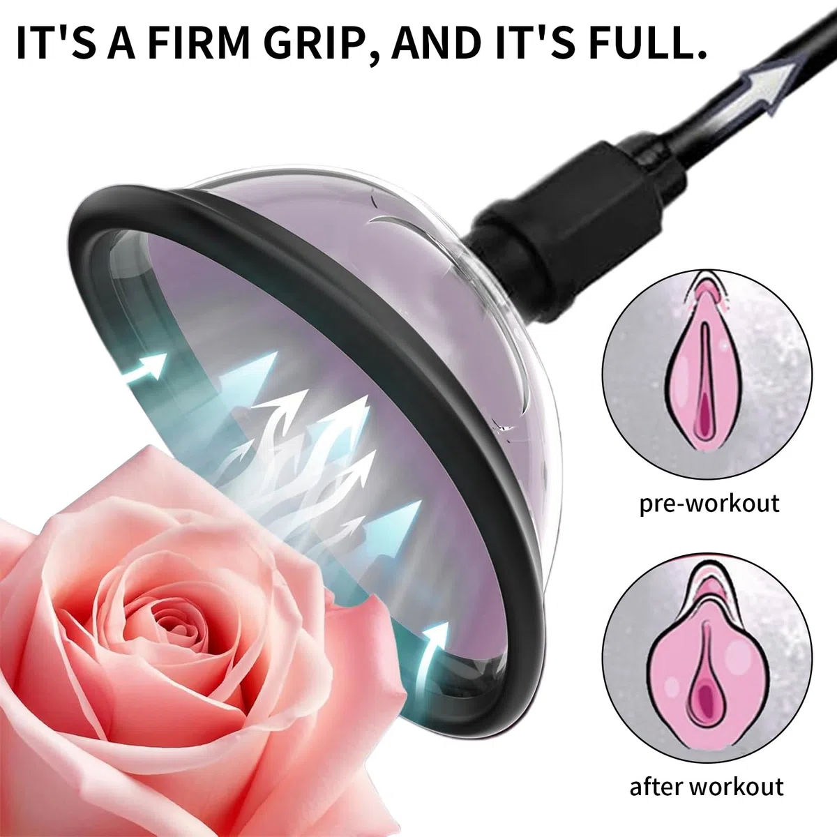 Bomba vaginal, bombas de clítoris Aumenta la sensibilidad y aumenta el placer sexual femenino, el estimulador de pezones del clítoris contiene 5 ventosas para aumentar el placer de la pareja