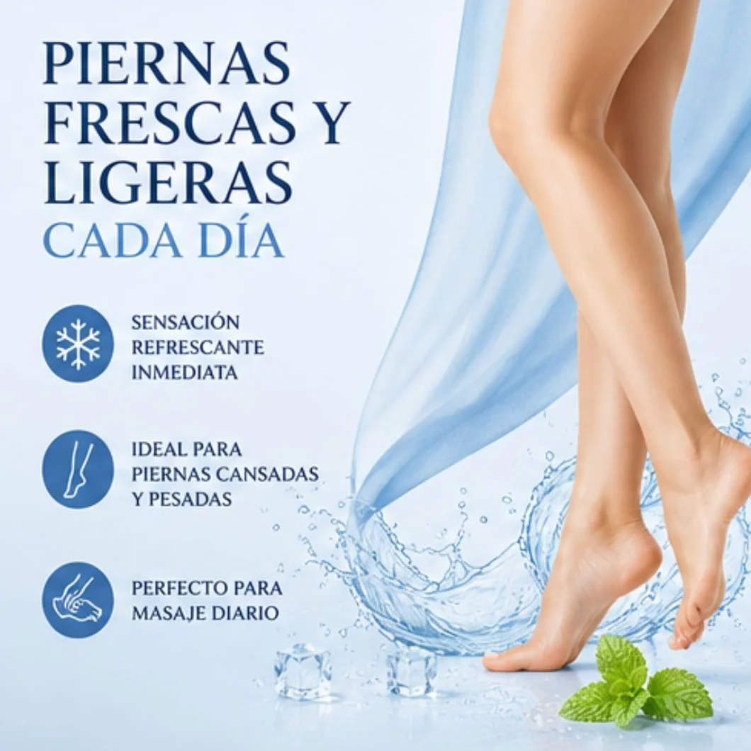 Green idea Lymforegen Gel para Piernas Cansadas y Pesadas – Gel Refrescante para Masaje Corporal con 15 Extractos Vegetales, Aceites Esenciales, Mentol y Rutina – 250 ml