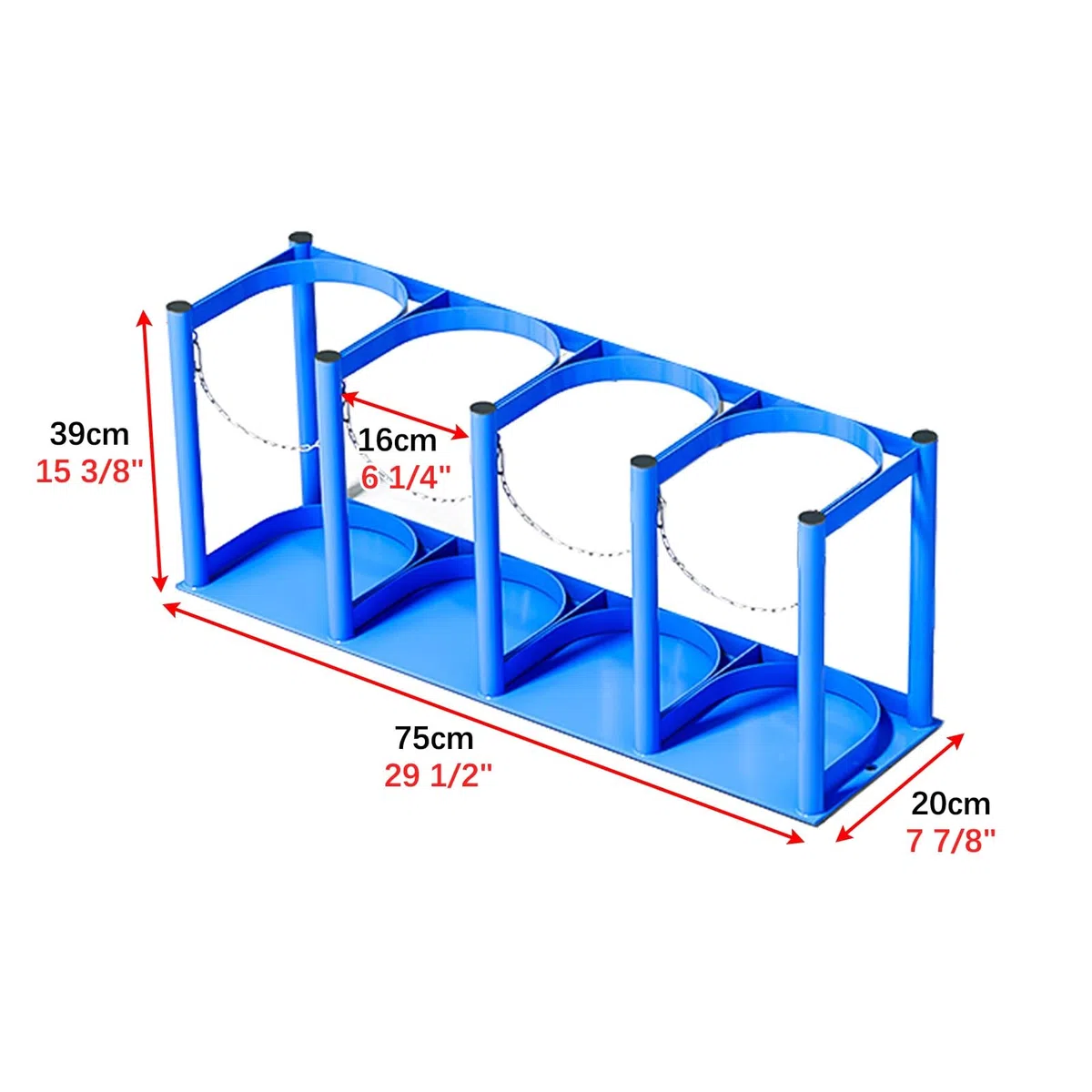 Estante cilíndrico de oxígeno para 1-6 tanques, soporte de almacenamiento médico portátil para transporte y almacenamiento seguros