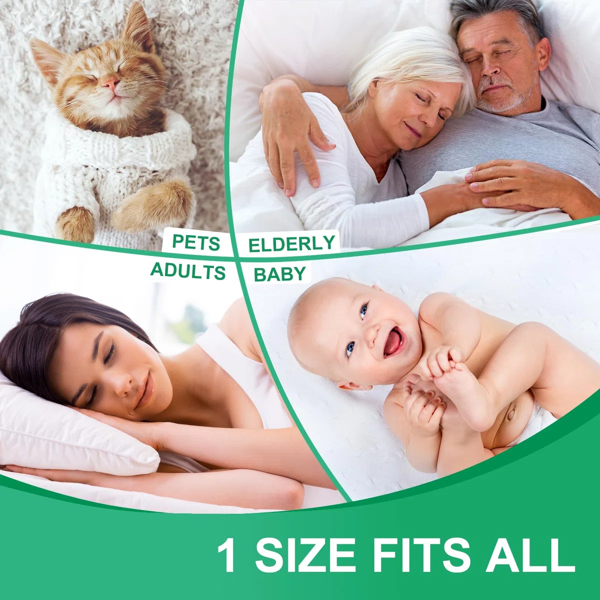 Empapadores Cama Lavables Reutilizables Impermeable para Adultos Ancianos,Algodón Fibra de Bambú,Transpirable,Doble Uso en Todas Las Estaciones,100x140cm