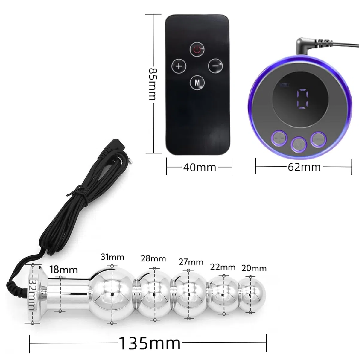 Electroestimulación Plug Anal ElectroShock Anal Dilatador Bdsms Sex Toys
