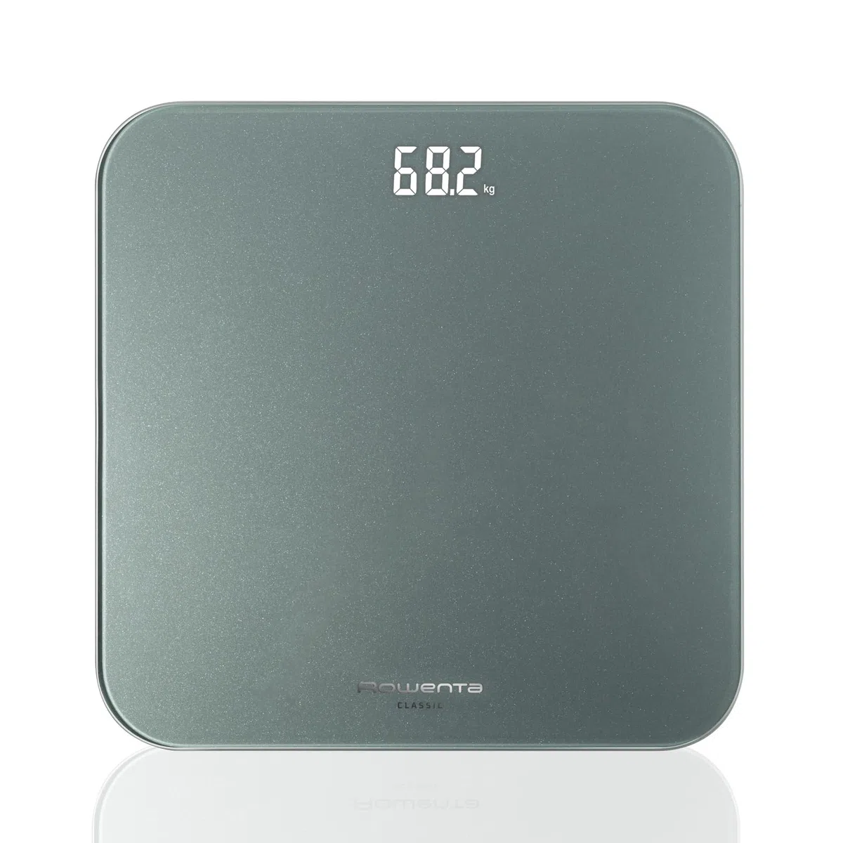 Rowenta Classic 2.0 Báscula de Baño Digital BS1903V0, Pantalla Invisible de Fácil Lectura, Diseño Efecto Eucalipto, Alta Precisión, Encendido Automático, Plataforma Amplia y Resistente