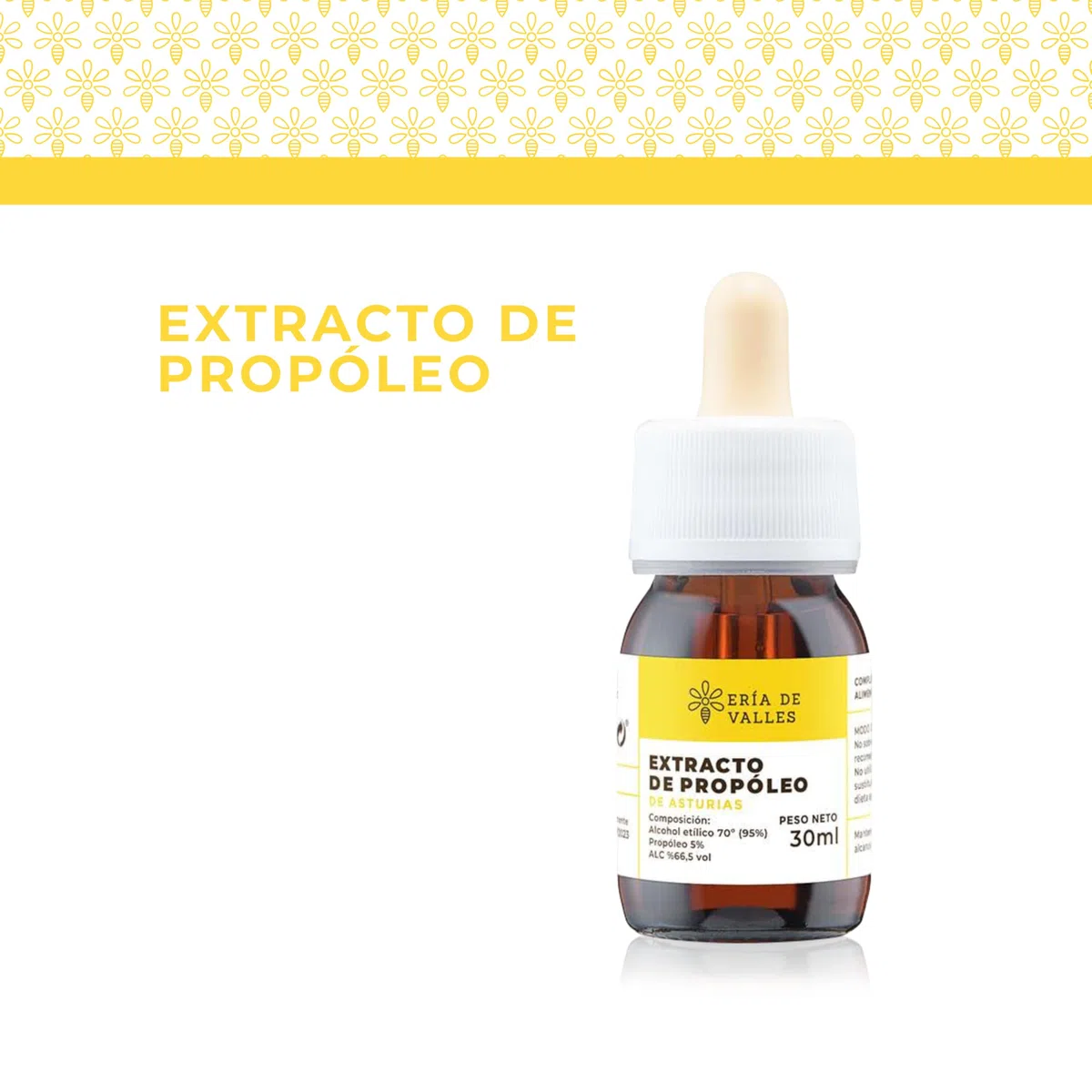 Ería de Valles – Extracto de Propóleo de Asturias 30 ml – Fórmula Tradicional con Propiedades Naturales – Uso Oral Diluido – Producción Artesanal