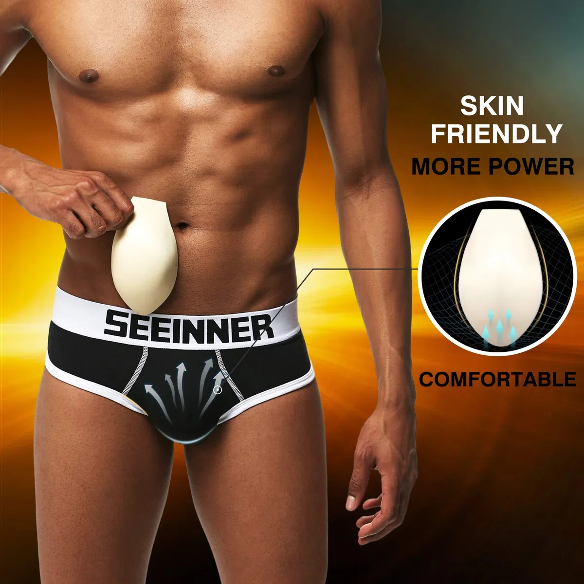 Casey Kevin Hombre Boxer Algodón, Acolchado Calzoncillos, Extraíble 3 Almohadillas de Esponja, Realzar la Curva de Los Glúteos
