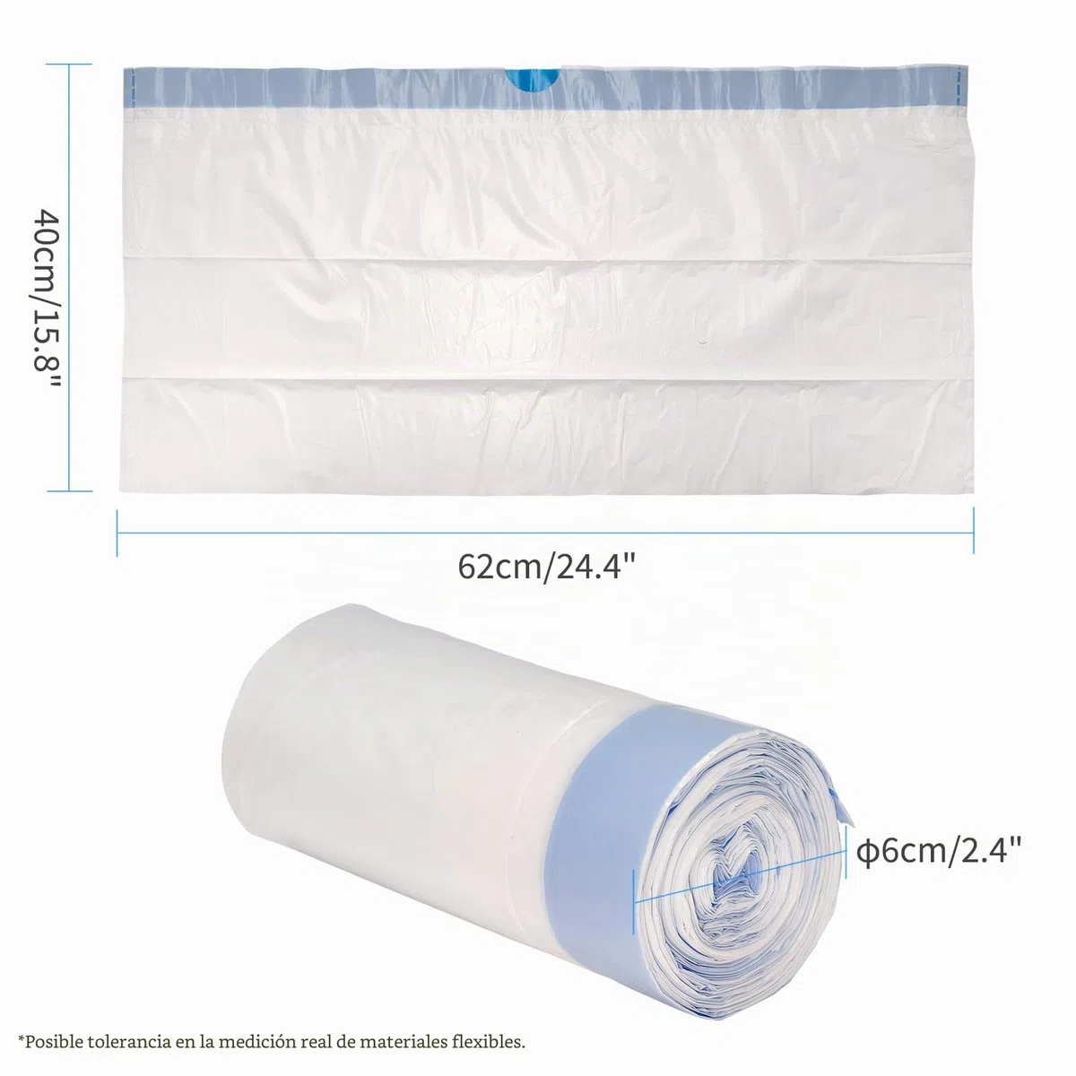 45 Bolsas para Arenero Automático Ellenpent CH-ICB019&CH-ICB020 – Ultra Resistentes, Extra Gruesas con Cierre de Cordón