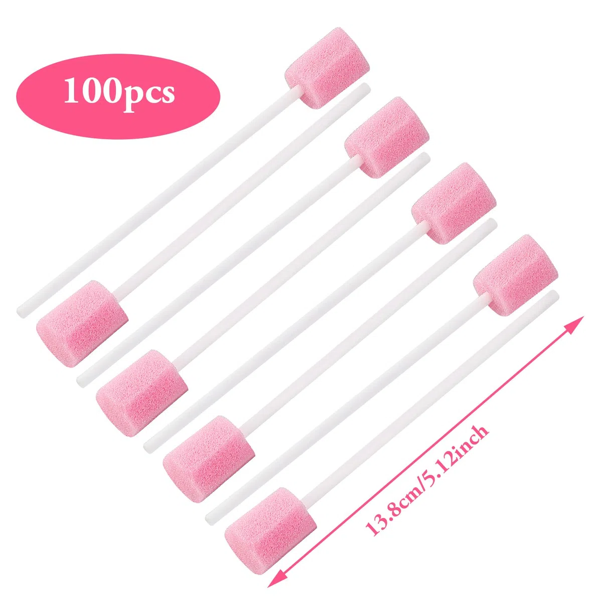 100 Piezas Esponjas De Boca,Hisopos Desechables Esponja Orales,Esponja De Limpieza De Dientes Para El Cuidado De La Boca Del Diente Para El Hospital Casero(Rosa)