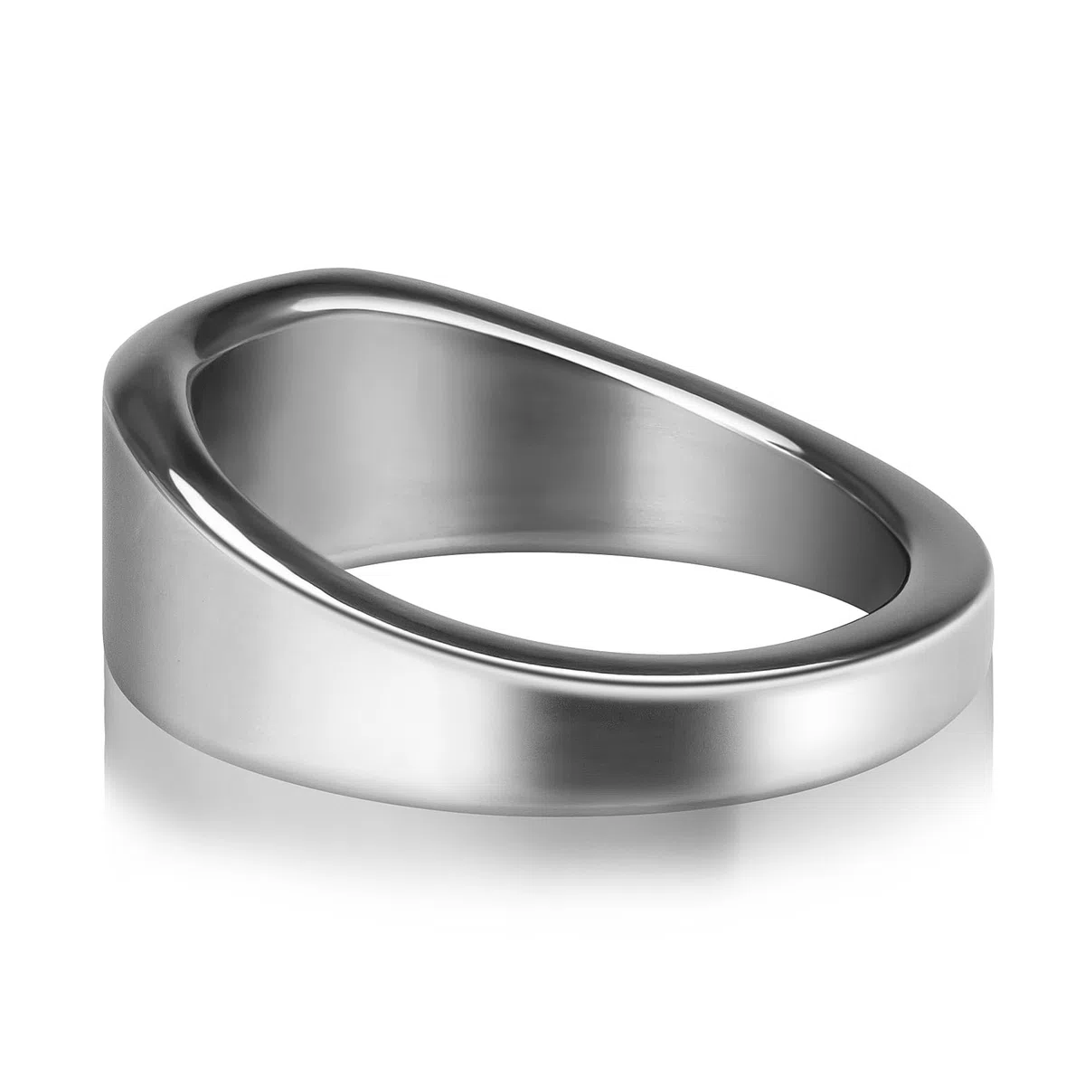 Anillos de pene de acero inoxidable para hombres, Anillo de pene de placer para el aumento de la potencia Anillo de glande ergonómico Anillo de testículo de metal (L)