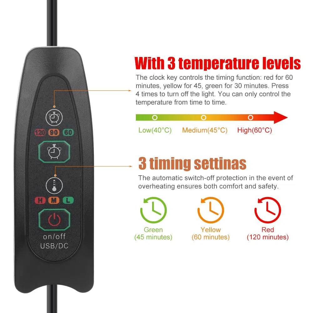 Mineup Calentador de pies eléctrico, calentamiento rápido, calentador de pies con 3 niveles de calor, forro polar de franela ultrasuave, protección contra sobrecalentamiento, para hombres y mujeres