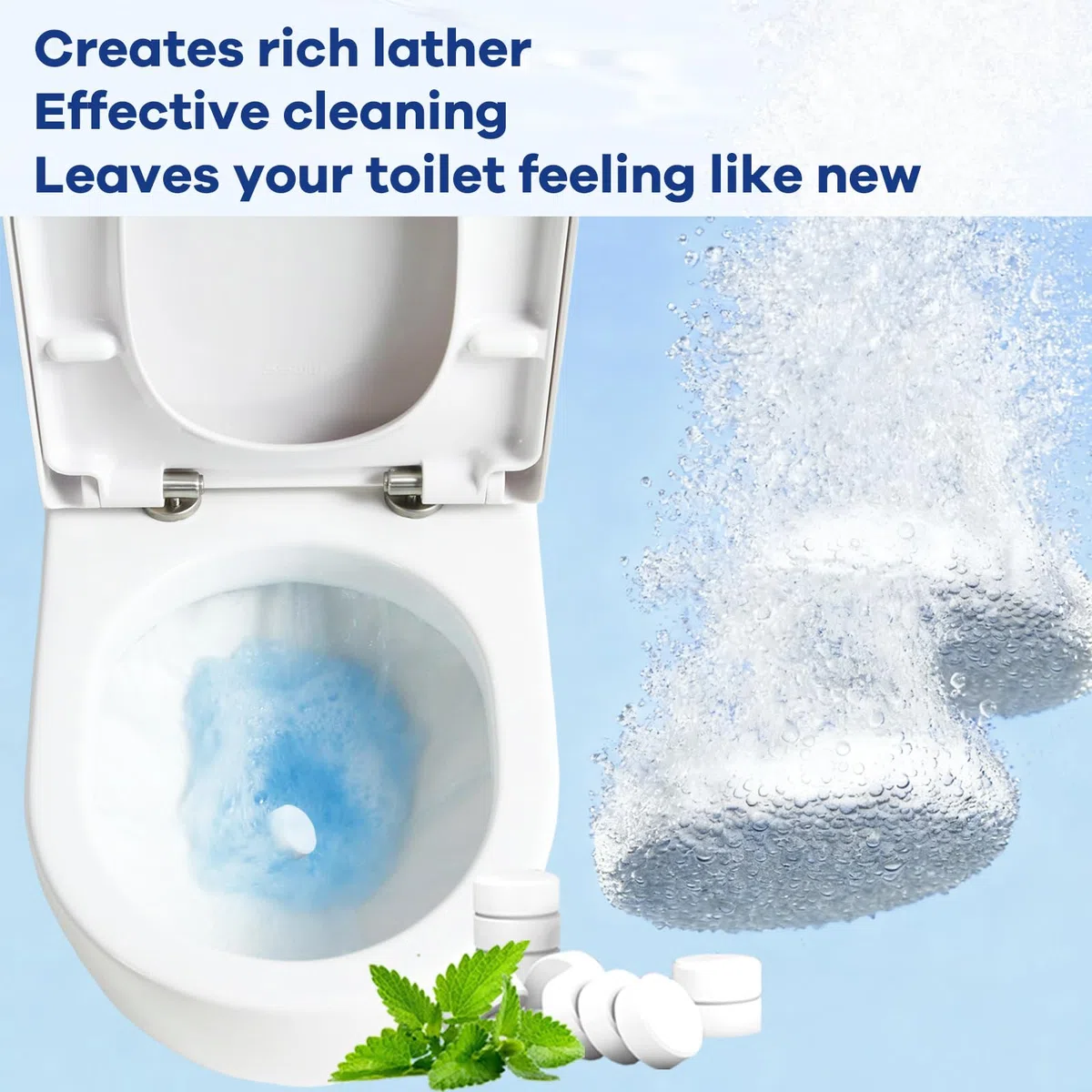 48 Pieza Pastillas Cisterna WC, Pastillas para Cisterna Extrafuertes Limpieza Profunda Prevenir el Olor Se Utiliza para Eliminar la Cal Persistente y los Cálculos Urinarios