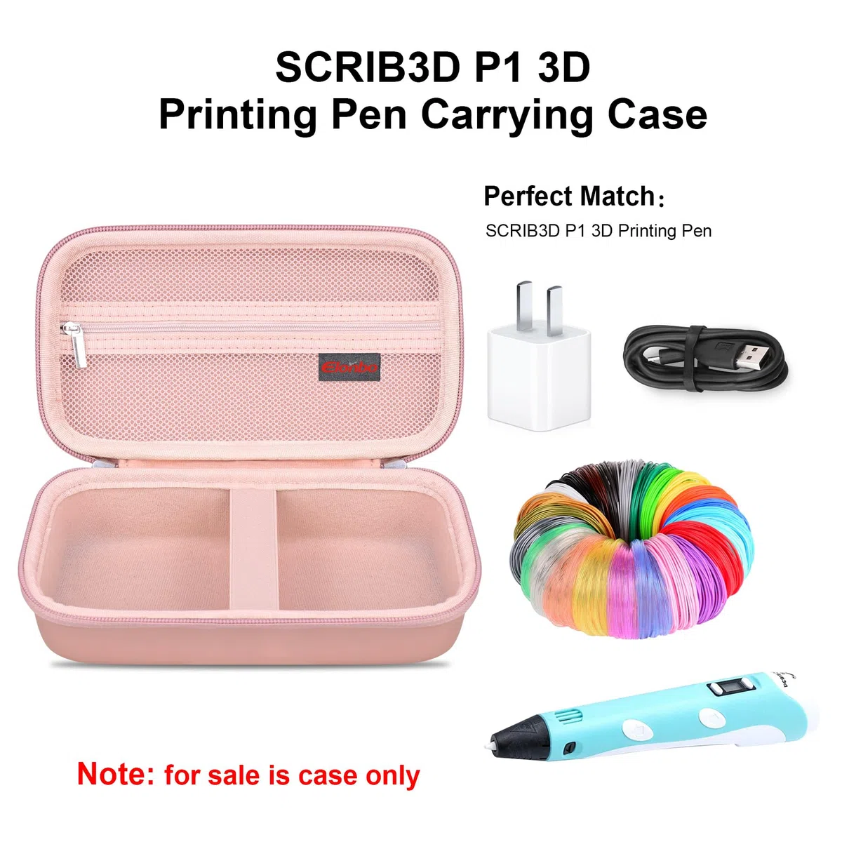 Elonbo Funda Portátil para Inhalador de Asma, Espaciador para Inhalador para Niños y Adultos, Mascarillas, Estuche para Inhalador y Bolso Organizador de Viaje para Asma, Oro Rosa (Solo la Funda)