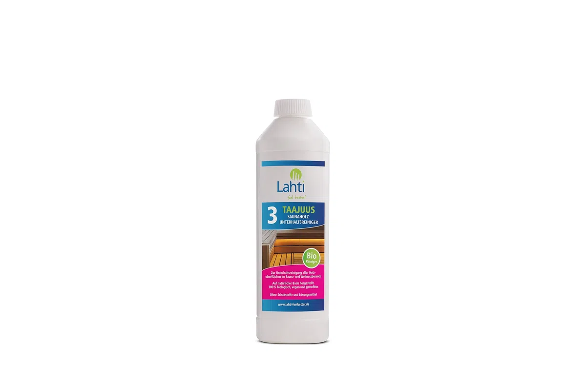 Lahti 3 TAAJUUS – Limpiador de mantenimiento para sauna de madera – Limpiador de mantenimiento para el cuidado semanal de su sauna (0,5 litros)