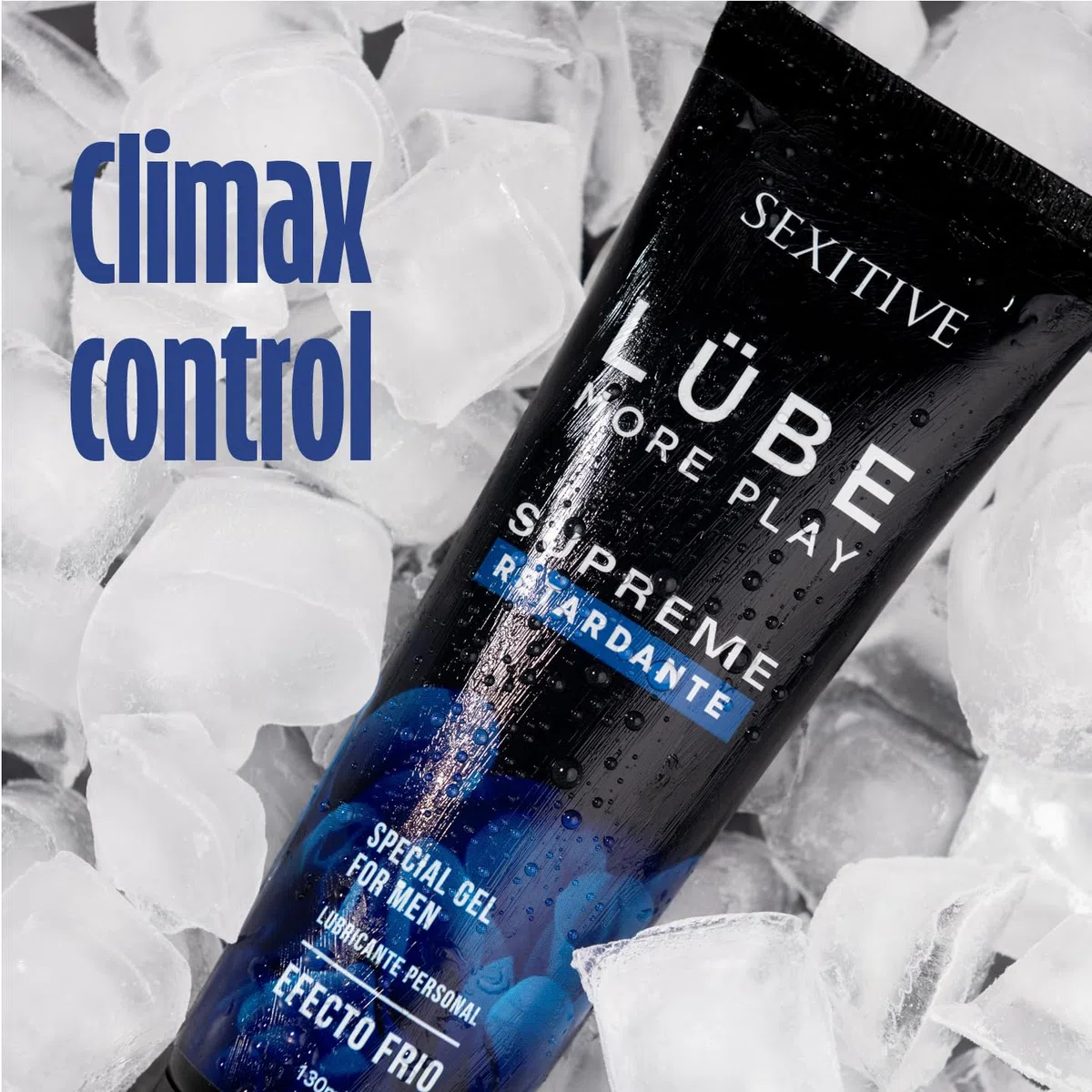 Lubricante Masculino Lube Supreme Efecto Frio. Sensación de fuerza y resistencia, para prolongar el ritmo y la intensidad. Disfruta más tiempo, con una sensación de firmeza duradera - 130ml