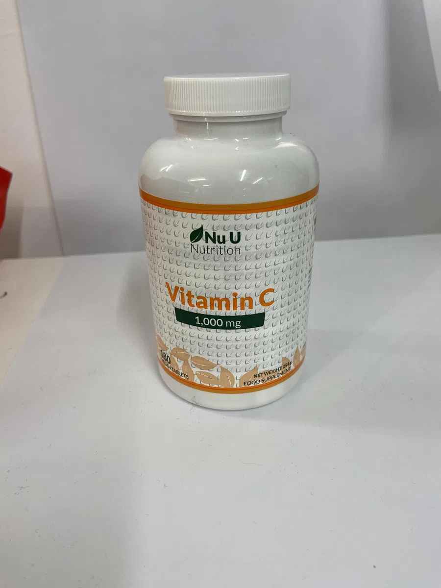 Vitamina C Pura 1000 mg - 180 Comprimidos Veganos - Suministro para 6 Meses - Fabricada en Europa - Nu U Nutrition