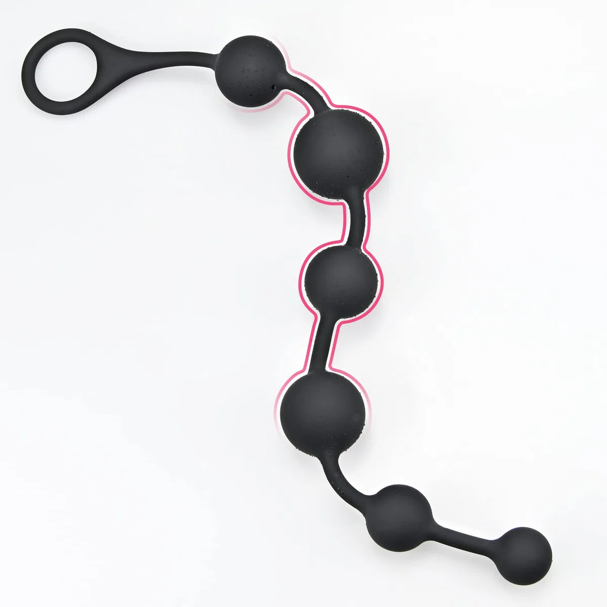 Plug Anal de Silicona, Entrenador Anal Flexible Plug de Cadena con 6 Bolas de Diferentes Tamaños Juguete Sexual Anal para Hombres, Mujeres y Parejas