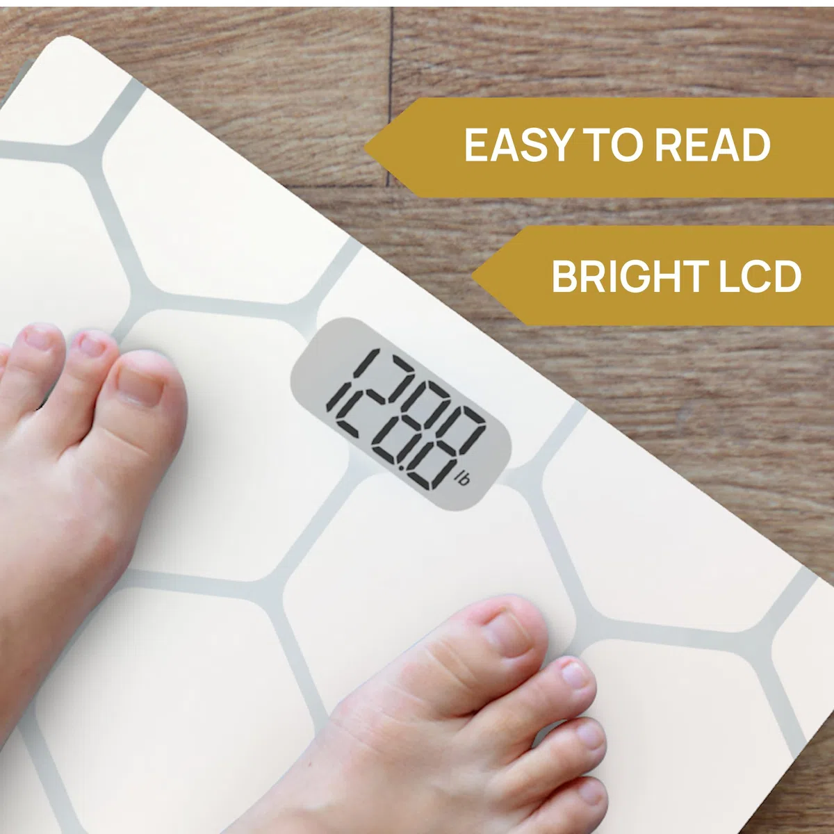 INEVIFIT Báscula de baño, báscula de baño digital altamente precisa, mide el peso para múltiples usuarios blanco ampliación de la plataforma 11 "x11"