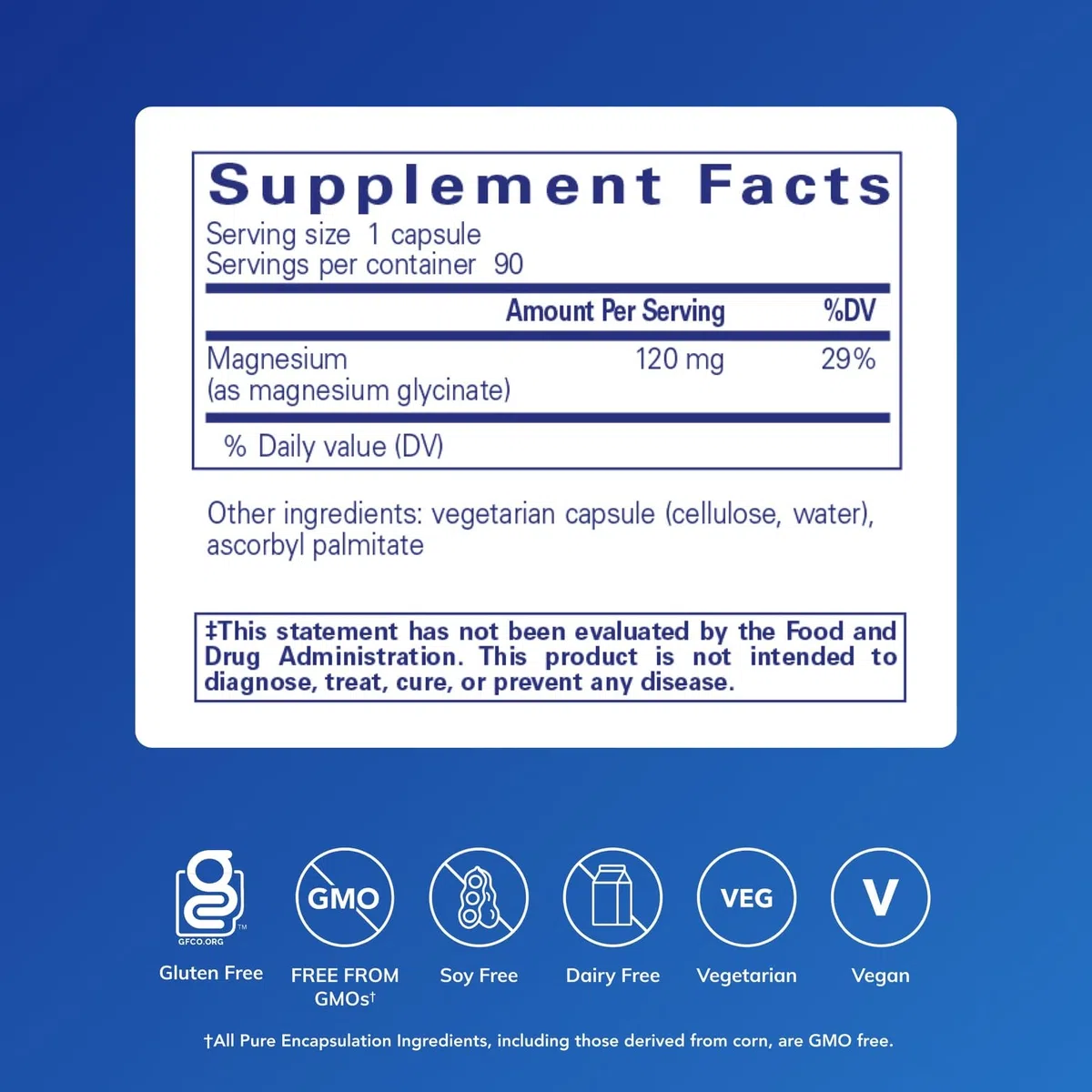 PURE ENCAPSULATIONS | Magnesio | Ayuda a la Sintesis de Energía, mantener una Función Muscular y Equilibrio Electrolítico | 90 Cápsulas Vegetales