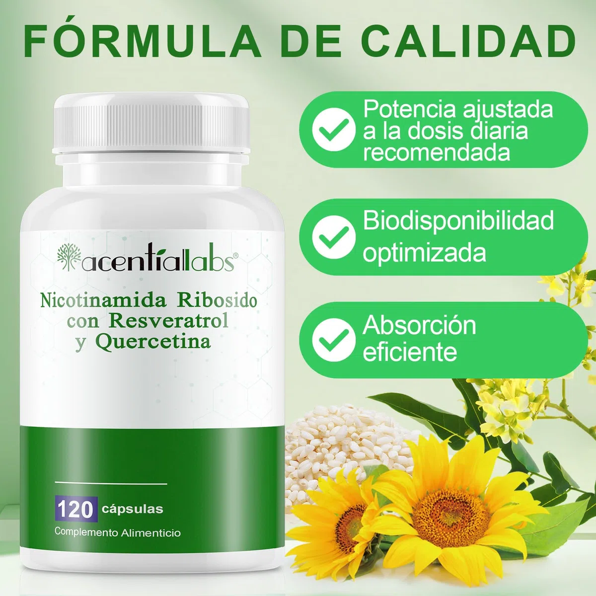 Nicotinamida Ribósido con Resveratrol y Quercetina 240 Cápsulas – Complemento Alimenticio