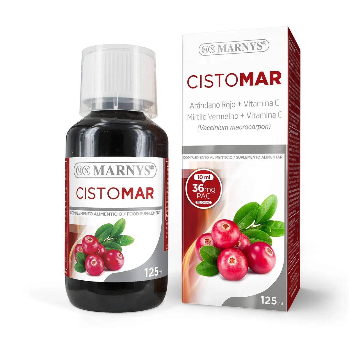 MARNYS Cistomar Concentrado de Arándano Rojo Americano con Vitamina C Jarabe 125ml
