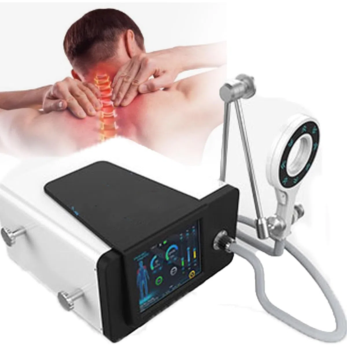 McbeAn Dispositivo De Terapia De Alivio del Dolor con Bucle Magnético PEMF, Dispositivo De Terapia De Campo Magnético, Intensidad Ajustable Y Frecuencia De 1000-3000 KHz, 2 Modos De Trabajo Y Efecto