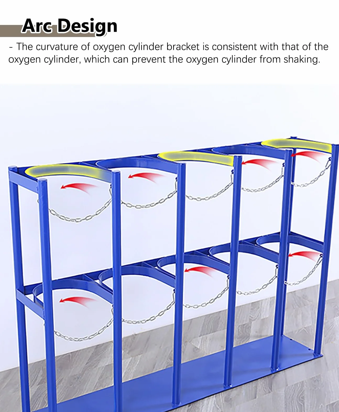 Estante cilíndrico de oxígeno para 1-6 tanques, soporte de almacenamiento médico portátil para transporte y almacenamiento seguros