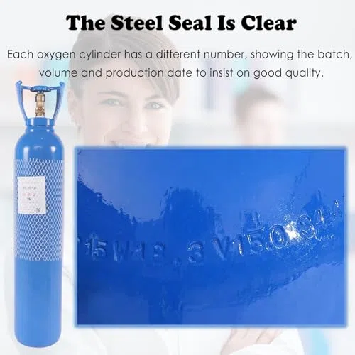 Cilindro de oxígeno portátil con máscara y carrito para uso doméstico, ideal para asma y dificultades respiratorias, gran capacidad