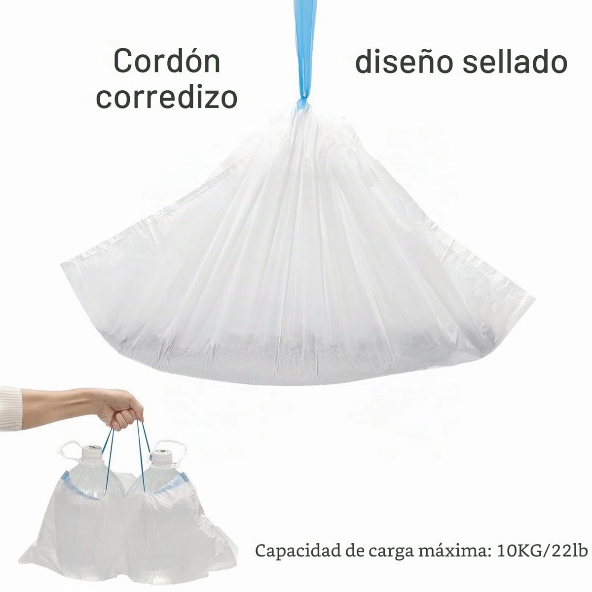 45 Bolsas para Arenero Automático Ellenpent CH-ICB019&CH-ICB020 – Ultra Resistentes, Extra Gruesas con Cierre de Cordón