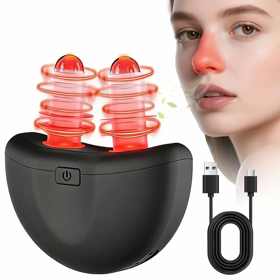 Luz sinusal sin nariz, Respirelief Red Light Nasal Therapier, Instrumento de Terapia Nasal Luz Roja, Sinusitis Luz Roja Dispositivo de Terapia Nasal, Promueve la Respiración Natural y Alivio De