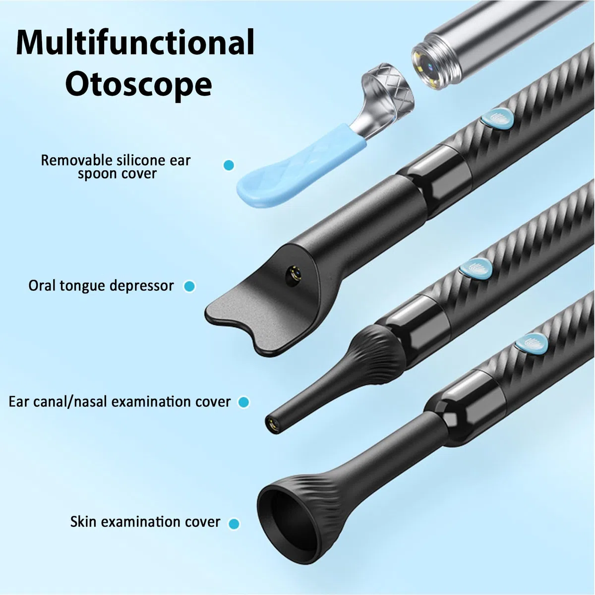 Otoscopio removedor de cerumen, cámara limpiadora de oídos Vankarr HD WiFi, espejo de oídos IP67 Waterproof endoscopio de oídos con lente de 3.5mm y 6 LEDs, para adultos, niños