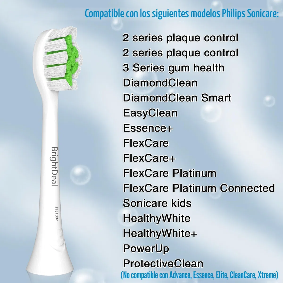 BrightDeal Cabezales de cepillo de dientes de repuesto para Philips Sonicare – Recambios para eléctricos compatibles con Sonicare HealthyWhite, EasyClean, 10 unidades